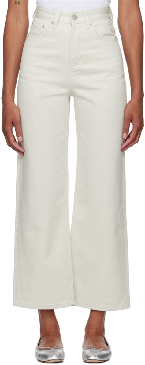 affordable off white wide leg jeans
